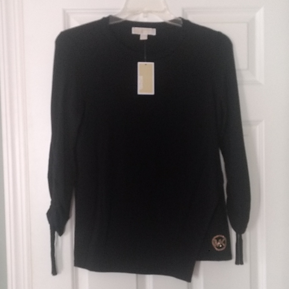 Michael Kors Top NWT Size Medium Black w Gold MK